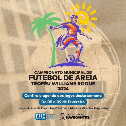 Confira a programação completa do Campeonato de Futebol de Areia em Navegantes desta semana