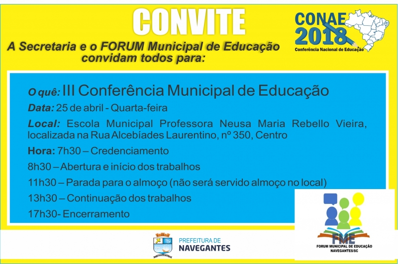 Conferência Municipal de Educação acontece nesta quarta-feira