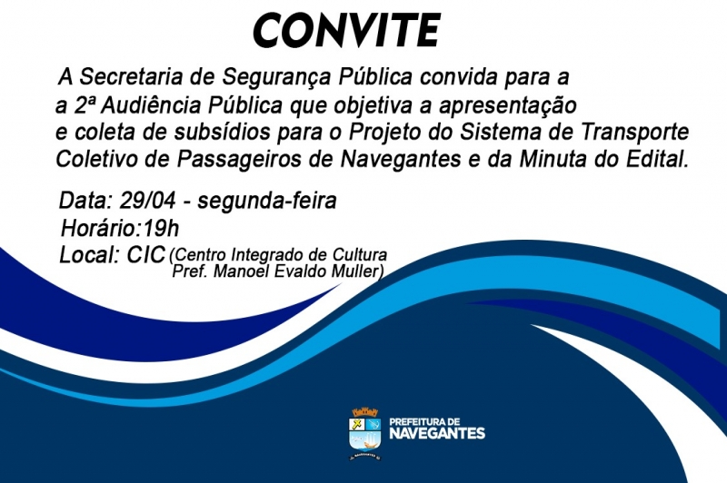 Navegantes promove 2º Audiência Pública para discussão do sistema de transporte coletivo