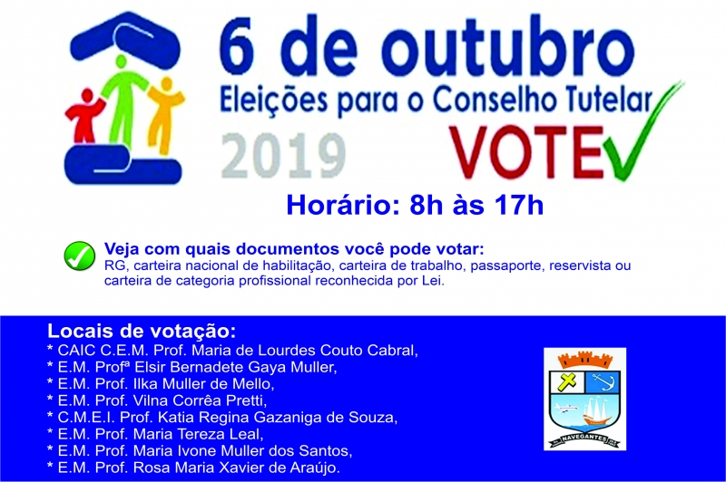 VOTE: Eleição para o Conselho Tutelar acontece nesse domingo (6)