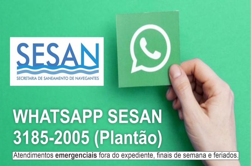 SESAN disponibiliza WhatsApp para plantão