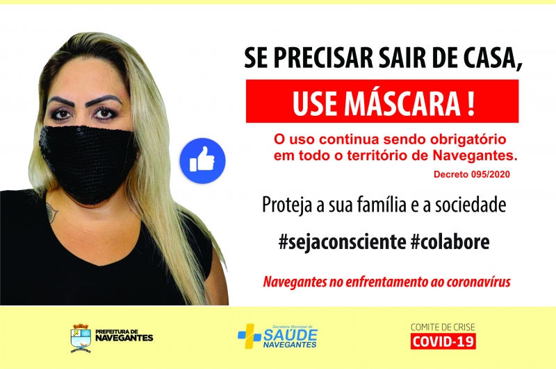 Uso de máscara continua obrigatório no município de Navegantes