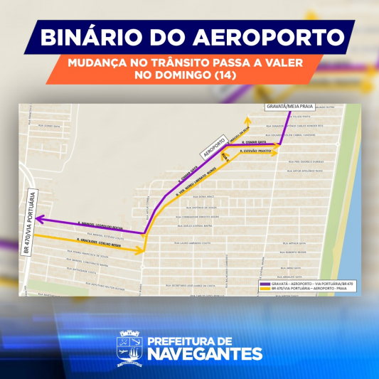 Mudança no trânsito do Binário do Aeroporto começa a valer no domingo (14)