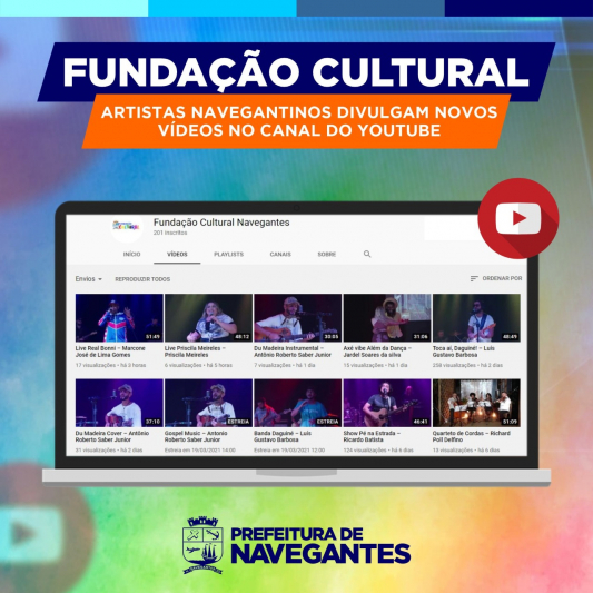 Artistas de Navegantes divulgam novas produções no canal do YouTube da Fundação Cultural