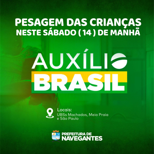 Três UBSs estarão abertas para pesagem do Auxílio Brasil e orientação sobre CadÚnico neste sábado (14)