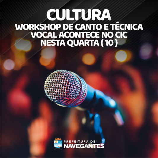 Workshop de Canto e Técnica Vocal acontece no CIC nesta quarta (10)