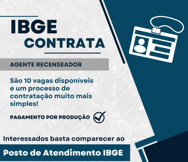 IBGE divulga 10 vagas disponíveis para agentes do Censo 2022 em Navegantes