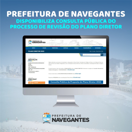 Prefeitura de Navegantes disponibiliza Consulta Pública do processo de revisão do Plano Diretor