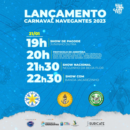 Carnaval de Navegantes 2023 será lançado oficialmente dia 21 de janeiro