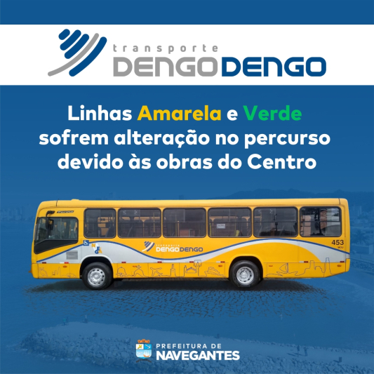 Ônibus das Linhas Amarela e Verde sofrem alteração no percurso devido às obras do Centro