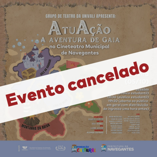 Cancelada apresentação do Grupo Teatral da Univali no Cineteatro de Navegantes devido às chuvas