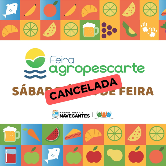 Feira Agropescarte foi cancelada neste sábado (07) devido ao mau tempo