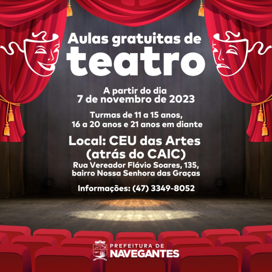 Inscrições abertas para curso de teatro gratuito no CEU das Artes