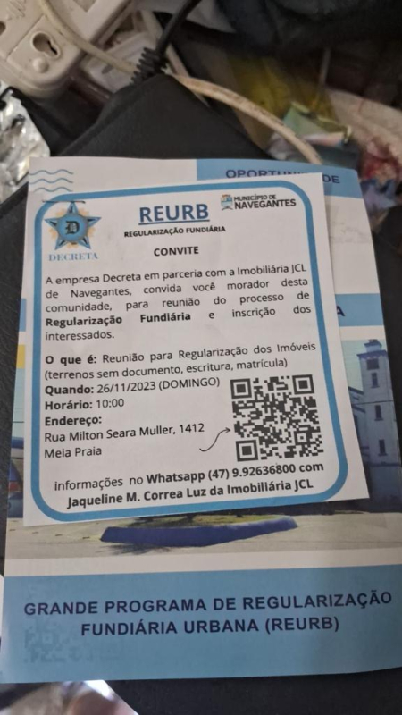 Prefeitura de Navegantes alerta os munícipes sobre fraude com o programa REURB