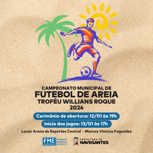 39ª edição do Campeonato Municipal de Futebol de Areia já tem data marcada