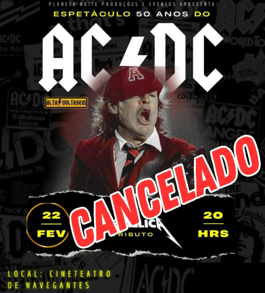 Show em homenagem aos 50 anos do AC/DC é cancelado