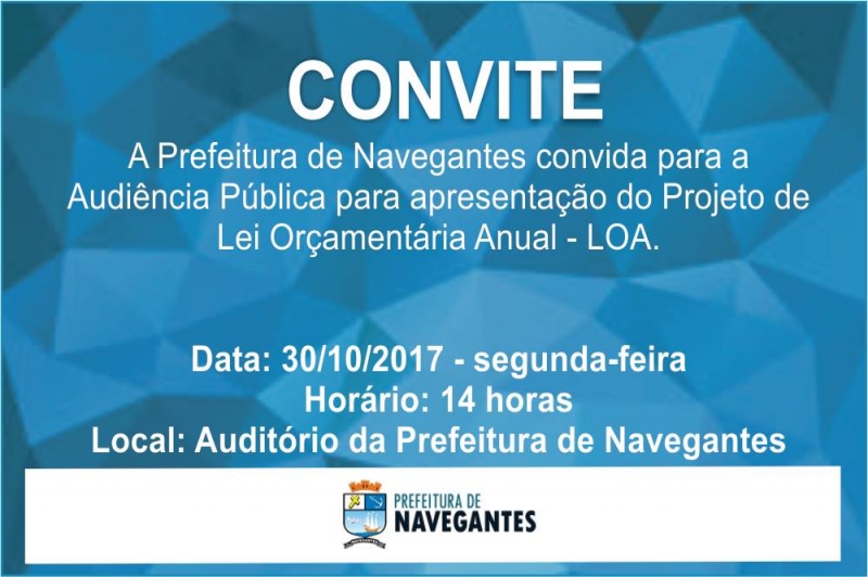 Prefeitura de Navegantes realiza Audiência Pública para apresentação do Projeto de Lei Orçamentária Anual 